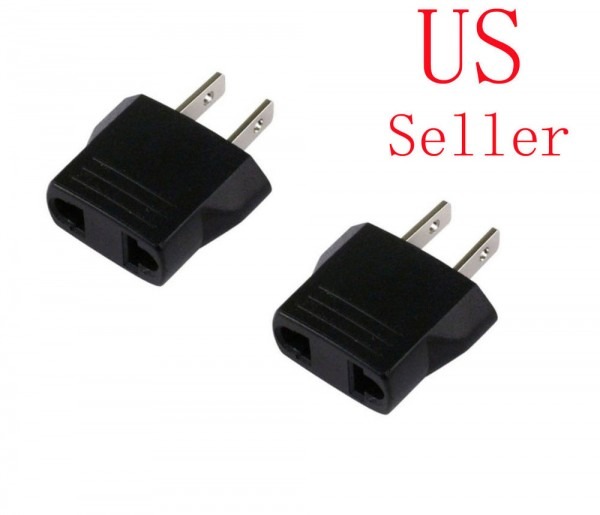 2 X 220v To 110v Travel Flat Plug Charger Adapter Convert