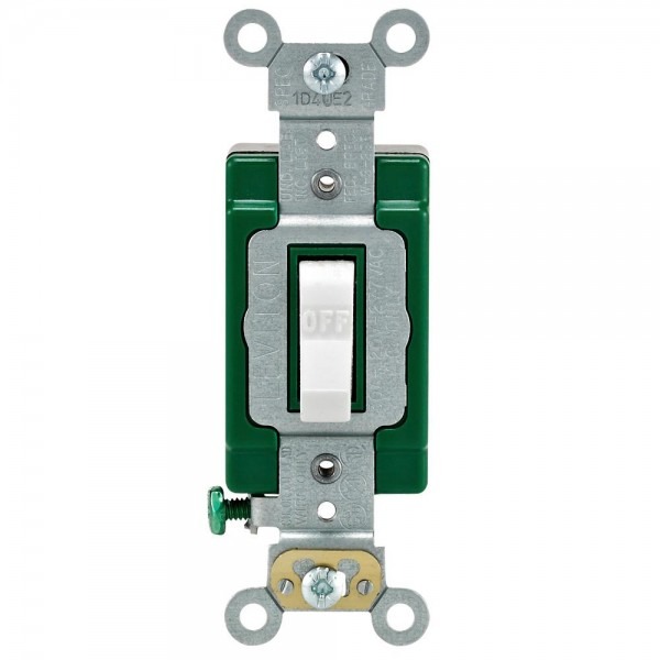 Leviton 30 Amp Industrial Double Pole Switch, White