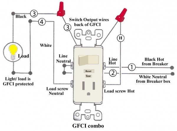 Wiring A Gfci Outlet With Light Switch Diagram How To Wire From