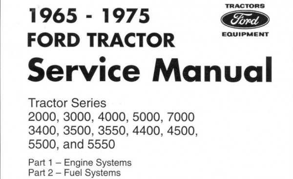 Ford 5000 Series Tractors Service & Parts Catalog Owners Manual