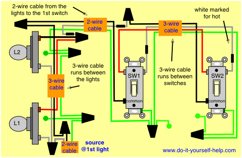 With A Two Way Switch Wiring Multiple Schematics