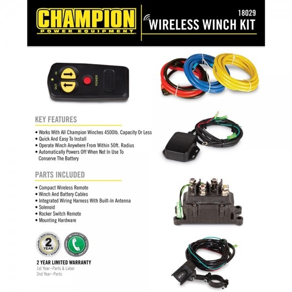 Champion 18029 Wireless Winch Remote Control Kit For 5000