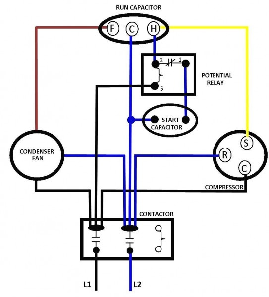 Single Compressor Wiring To Capacitor