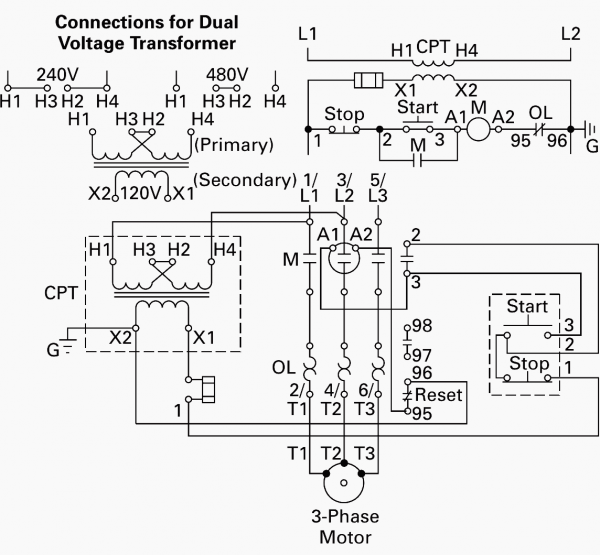 Wiring Of Control Power Transformer For Motor Control Circuits