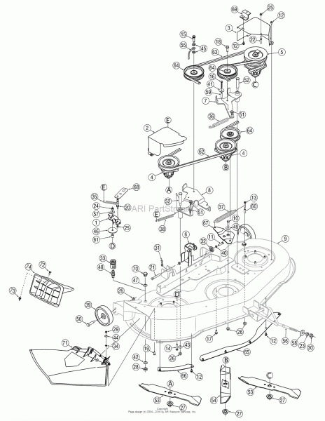 Mtd 13rn771h729 (2007) Parts Diagram For Deck Assembly 46 Inch