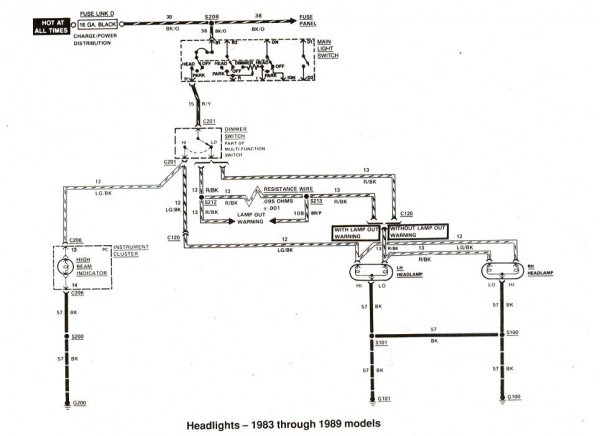 1990 Ford Ranger Headlight Wiring Diagram