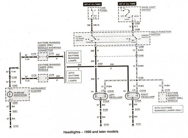 1990 Ford Ranger Headlight Wiring Diagram