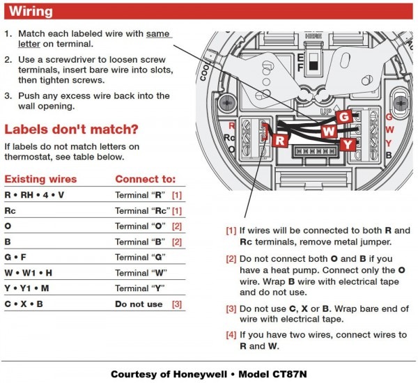 Honeywell Ct87n Thermostat Wiring Diagram And Ct87n4450 Or Di
