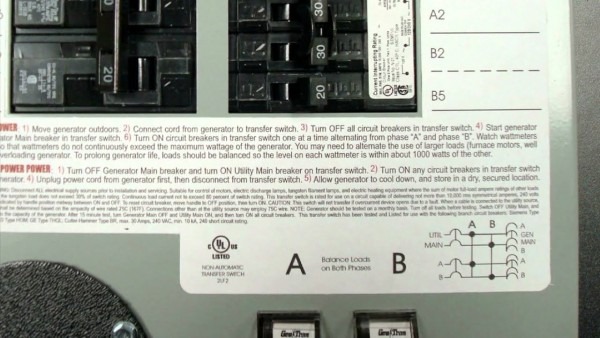 Gen Tran 30 Amp Manual Transfer Switch Kit