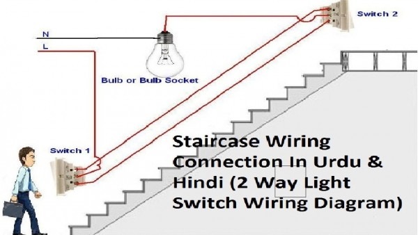 How To Make A Circuit Of Two Way Switch At Home Staircase In Hindi