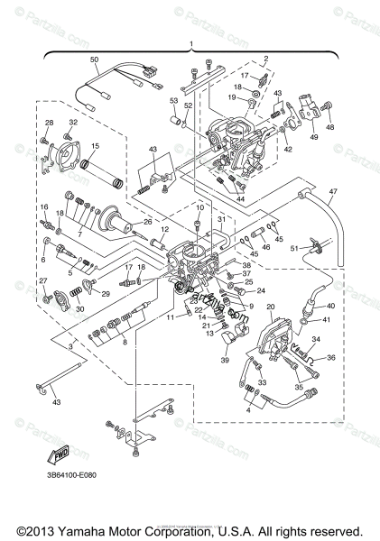 Yamaha Motorcycle 2007 Oem Parts Diagram For Carburetor