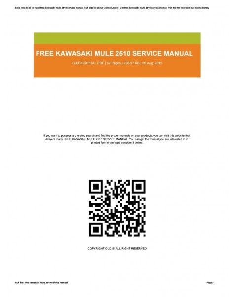 Free Kawasaki Mule 2510 Service Manual By Pamelaroberts1816