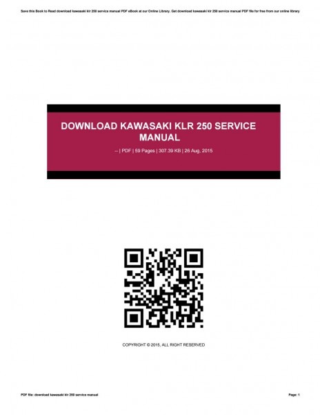 Download Kawasaki Klr 250 Service Manual By Zhcne34