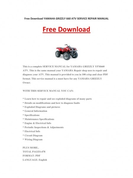 Yamaha Grizzly 660 Atv Service Repair Manual By Kevinlee