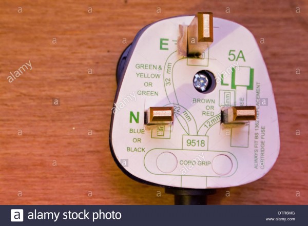 Uk Three Pin Plug With Wiring Diagram Stock Photo  66893024