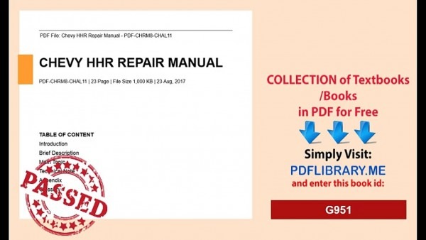 Chevy Hhr Repair Manual
