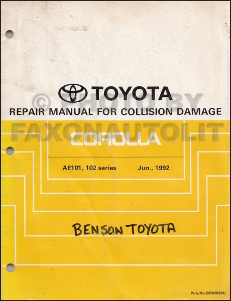 1998 Toyota Corolla Wiring Diagram Manual Original