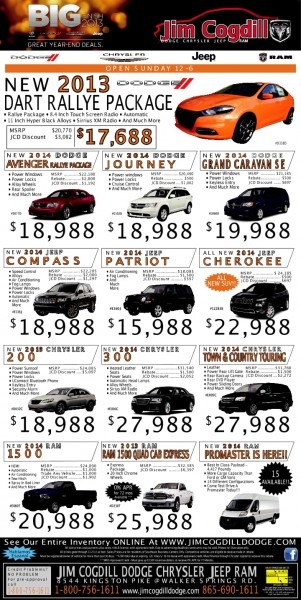 Jim Cogdill Dodge Chrysler Jeep Ram Weekly Ad