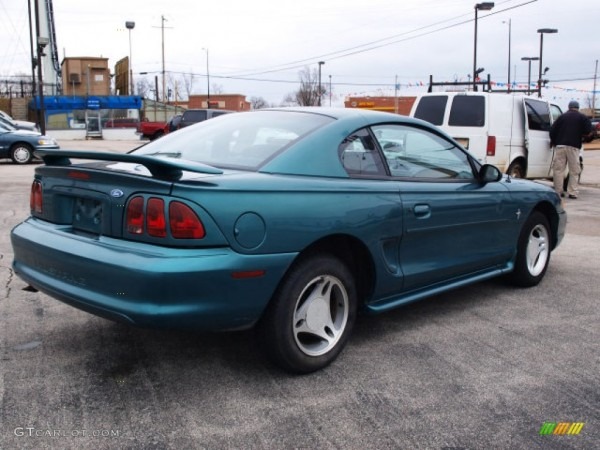 Pacific Green Metallic 1996 Ford Mustang V6 Coupe Exterior Photo