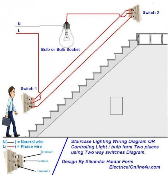 Staircase Wiring Circuit Diagram 2 Way Switch