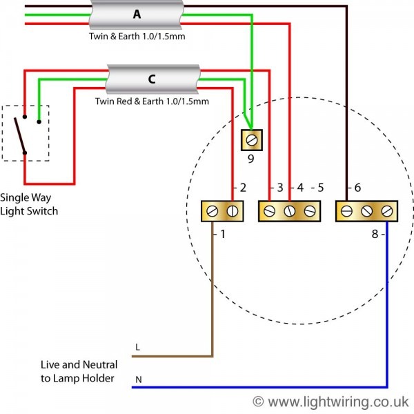 Radial Circuit Light Wiring Diagram (old Colours)