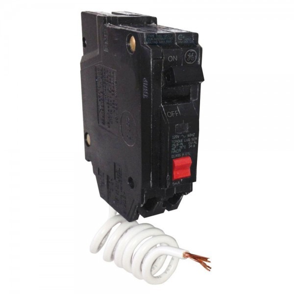 Ge 15 Amp Single Pole Ground Fault Breaker With Self