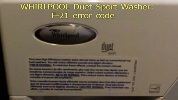 Whirlpool Duet Sport F21 Error Code Fix