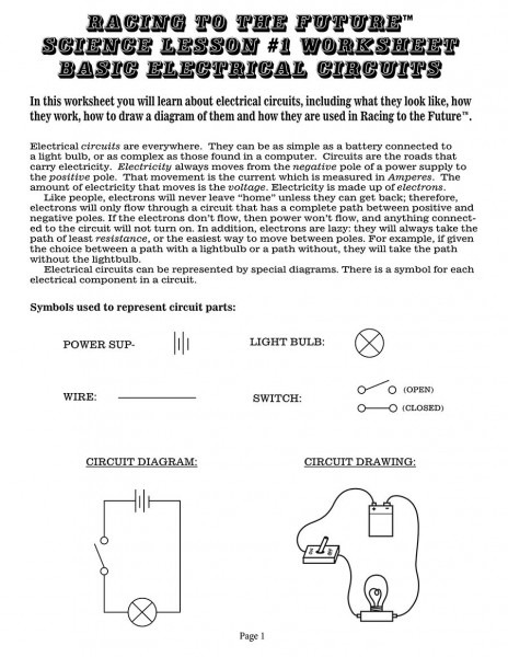 Racing To The Future Science Lesson And Worksheet  1