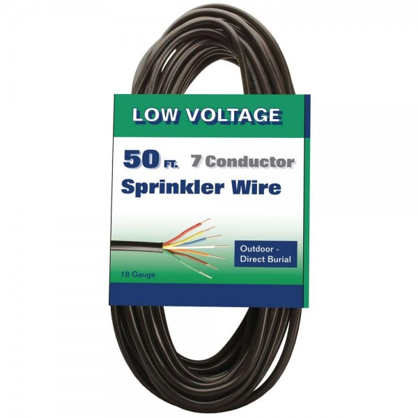 Southwire 50 Ft  18 7 Black Solid Ul Burial Sprinkler System Wire
