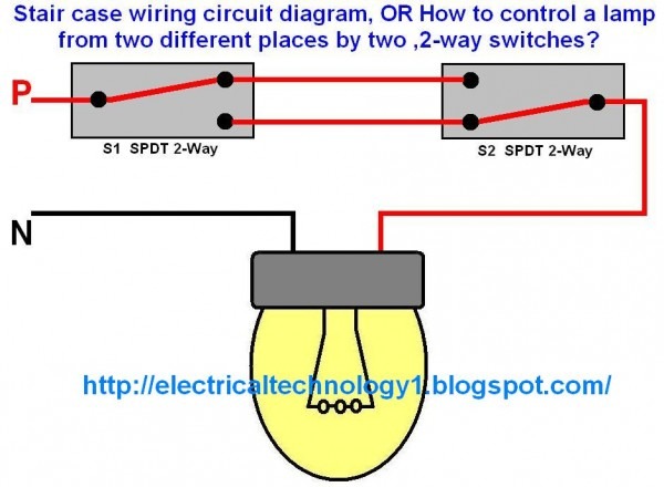 2 Way Wire Diagram Staircase Wiring Circuit Diagram Electrical