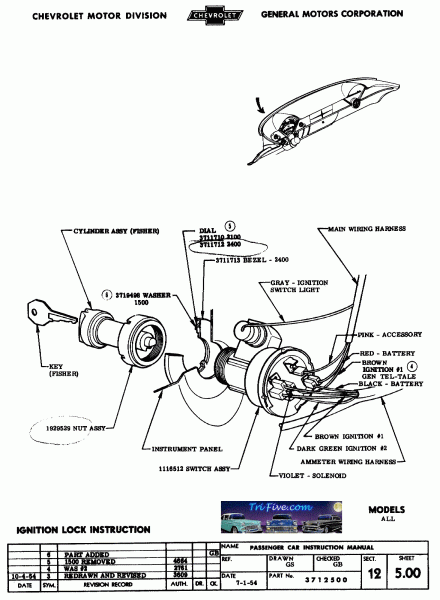 1956 Chevy Ignition Switch Diagram