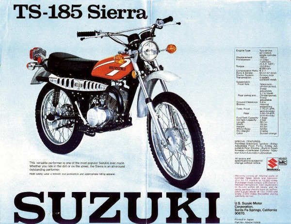 Suzuki Ts185 Brochures & Adverts