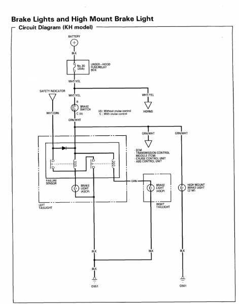 92 Accord Brake Light Wiring Diagram