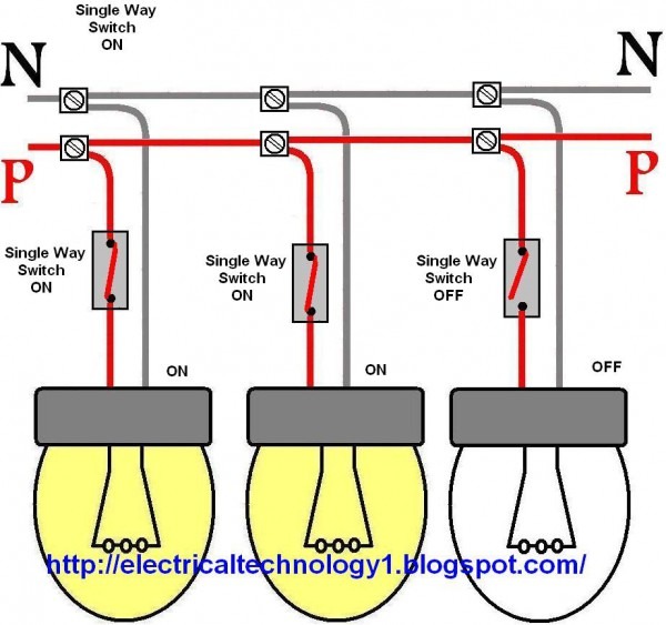 How To Wire 3 Lights To One Switch Diagram