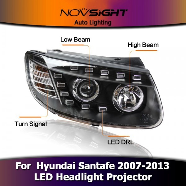 Novsight 2x Led Projector Headlights Fog Light Bi Xenon Lens For