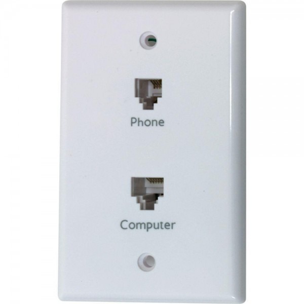 Network Phone Wall Face Plate Double Modular Jack Computer Rj45