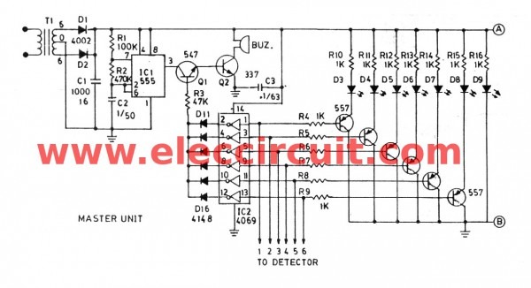 Fire Alarm Circuit Using Infrared