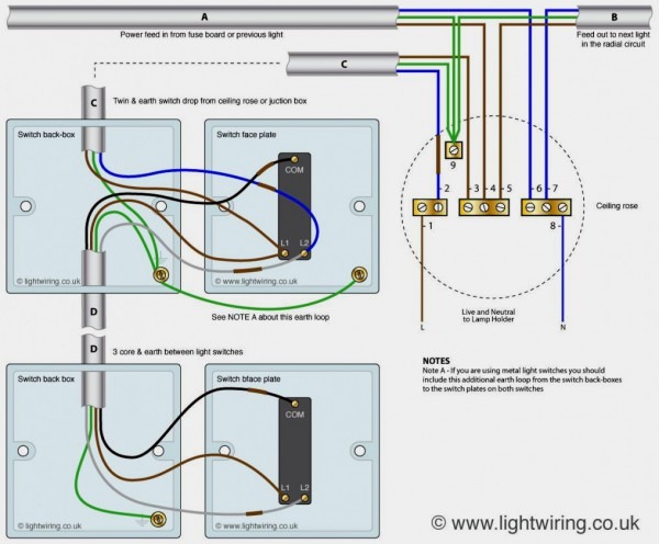 Wiring Two Way Light Switch Diagram Switching 3 Wire System New