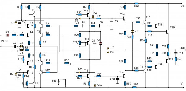Watt Wifi Amplifier Audio Power Amplifier Schematic Circuit