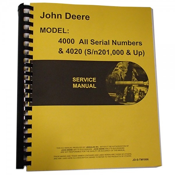 New Service Manual For John Deere Tractor 4020  0633632512100