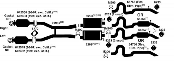 Lincoln Town Car Exhaust Diagram From Best Value Auto Parts
