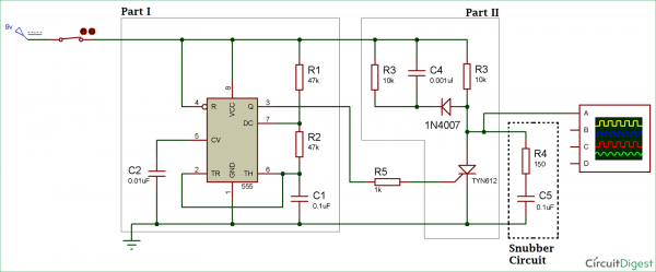 Thyristor Switching Circuit Diagram Using Snubber