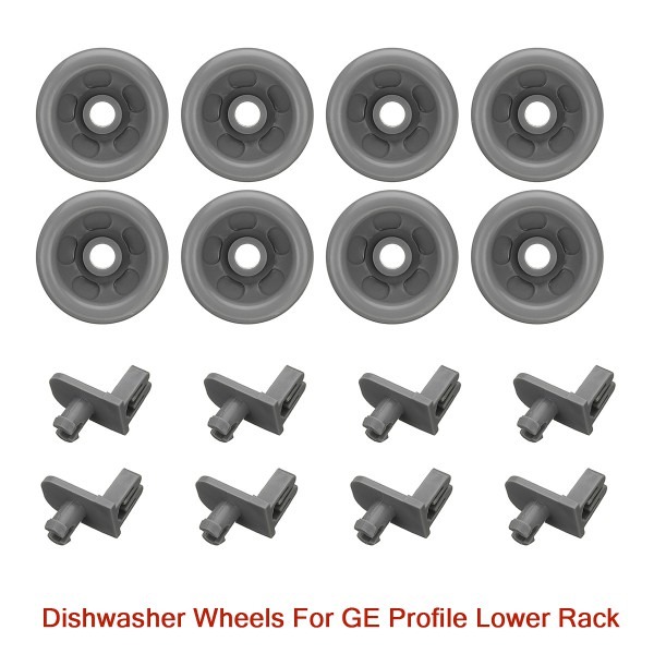 8pcs Gray Plastic Dishwasher Roller Wheels Wd12x10136 Wd12x10277