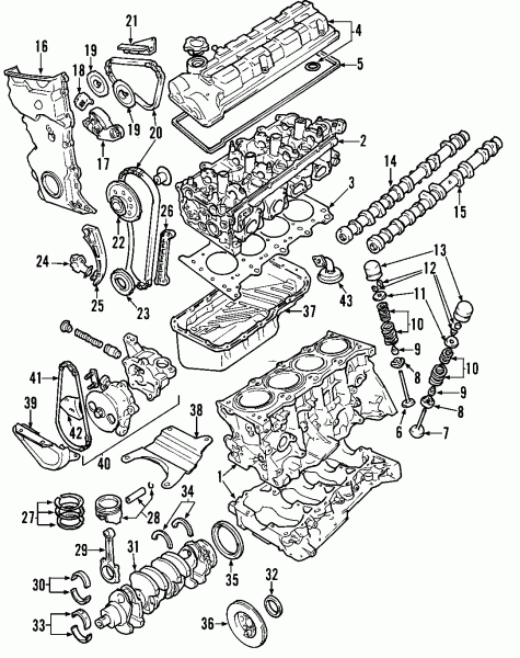 1999 Suzuki Grand Vitara Engine Parts Crankshaft & Bearings Thrust