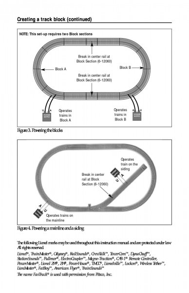 Lionel Fastrack Block Sections