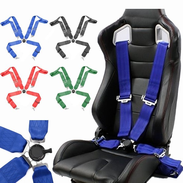 Racing Car Seat Belt 4 Point Cam Lock Race Safety Adjustable Strap