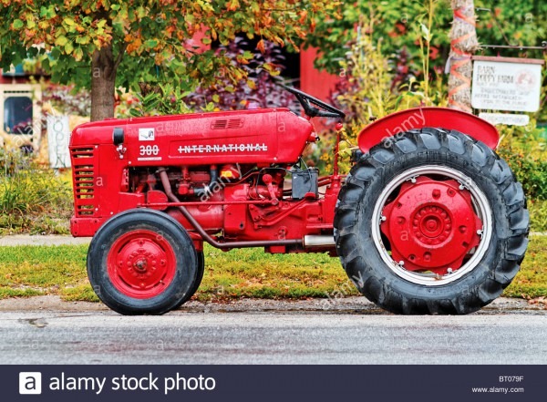 International 300 Farm Tractor In Bishop Hill, Il Stock Photo