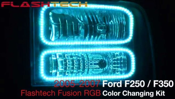 Ford F250   F350 V 3 Fusion Color Change Led Halo Headlight Kit