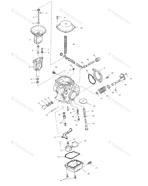 Polaris Atv 1999 Oem Parts Diagram For Carburetor A99ch50eb