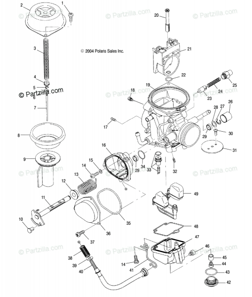 Polaris Atv 2005 Oem Parts Diagram For Carburetor  Ac Ag Ah Al At